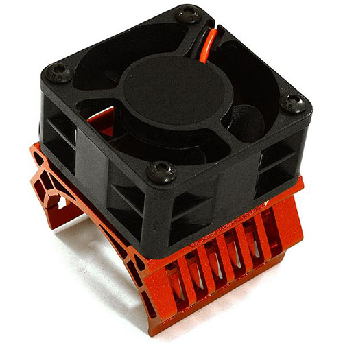 하비몬[#C28599RED] 36mm Motor Heatsink+40x40mm Cooling Fan 16k rpm for 1/10 TR-MT10E &amp; TRX-4 (Red)[상품코드]INTEGY