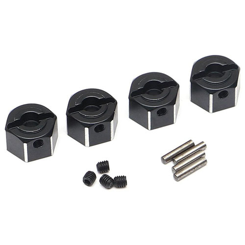 하비몬[#BRLC7056] 8mm Width Aluminum 12mm Hex Adaptors with Pins &amp; Set Screws (4) Black for BRX01[상품코드]BOOM RACING
