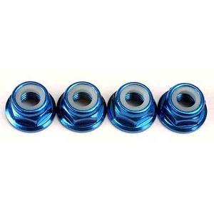 하비몬[#AX4147X] [4개입] Blue-anodized 5mm Flanged Nylon Locking Nuts[상품코드]TRAXXAS
