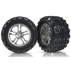 하비몬[#AX5174A] 3.8&quot; Talon tires, SS satin-chrome wheels, foam inserts (assembled and glued)[상품코드]TRAXXAS