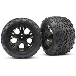 하비몬[#AX3669A] Tires &amp; Wheels, Assembled, Glued (2.8&quot;) (All-Star Black Chrome Wheels, Talon Tires, Foam Inserts) (Nitro Rear/ Electric Front) (2) (TSM Rated) (VXL)[상품코드]TRAXXAS