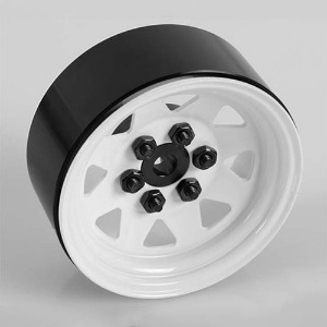 하비몬[단종] [Z-Q0024] (낱개 1개입 - 스페어 타이어용) 6 Lug Wagon 1.9&quot; Single Steel Stamped Beadlock Wheel (White)[상품코드]RC4WD