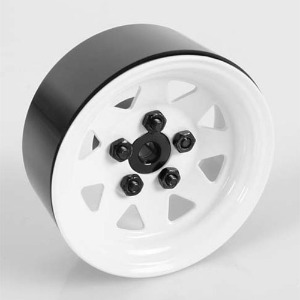 하비몬[단종] [Z-Q0033] (낱개 1개입 - 스페어 타이어용) 5 Lug Wagon 1.9&quot; Single Steel Stamped Beadlock Wheel (White)[상품코드]RC4WD