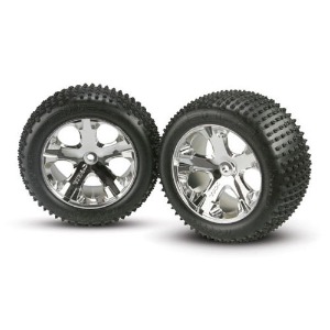 하비몬[#AX3770] Tires &amp; Wheels, Assembled, Glued (2.8&quot;) (All-Star Chrome Wheels, Alias® Tires, Foam Inserts) (2Wd Electric Rear) (2)[상품코드]TRAXXAS