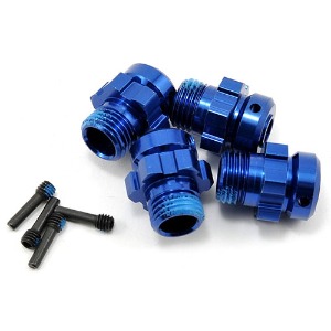 하비몬[#AX6469] Wheel Hub, Splined, 17mm, 6061-T6 Aluminum (Blue-Anodized) (4)/ Screw Pin, 4X13mm (With Threadlock) (4) (For 6mm Axles)[상품코드]TRAXXAS