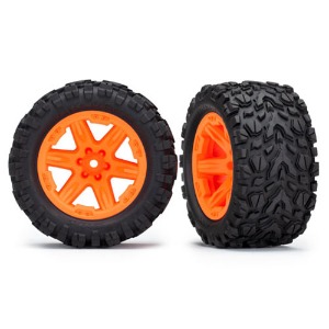 하비몬[#AX6774A] Tires &amp; Wheels, Assembled, Glued (2.8&quot;) (RXT Orange Wheels, Talon Extreme Tires, Foam Inserts) (2WD Electric Rear) (2) (TSM Rated)[상품코드]TRAXXAS