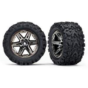 하비몬[#AX6774X] Tires &amp; Wheels, Assembled, Glued (2.8&quot;) (RXT Black Chrome Wheels, Talon Extreme Tires, Foam Inserts) (2WD Electric Rear) (2) (TSM Rated)[상품코드]TRAXXAS