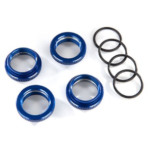 하비몬[#AX8968X] Spring Retainer (Adjuster), Blue-Anodized Aluminum, GT-Maxx® Shocks (4) (Assembled With O-Ring)[상품코드]TRAXXAS