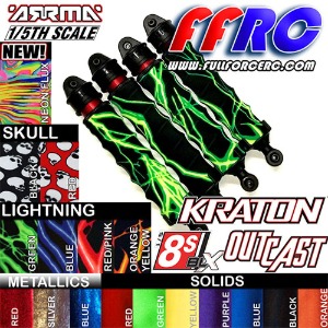 하비몬[#ARM818LGRN] [4개입] ARRMA 5th Scale Kraton 8S / Outcast 8S Shock Boots - Lightning Green[상품코드]FULL FORCE RC