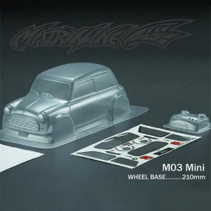 하비몬[#PC201029] 1/10 Mini Cooper Body Shell for M-Chassis w/Light Bucket (Clear｜미도색)[상품코드]MATRIXLINE