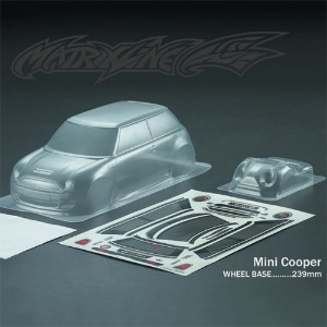 하비몬[선주문필수] [#PC201030] 1/10 Mini Cooper Body Shell for M-Chassis w/Light Bucket, Wing, Decal (Clear｜미도색)[상품코드]MATRIXLINE