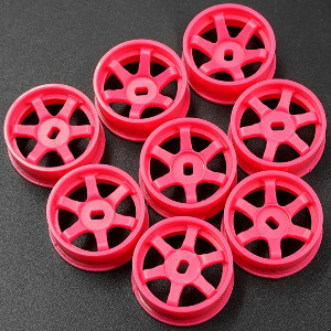 하비몬[#WL-0145FPK] [8개입｜내로우 AWD] Plastic Narrow Rim Set 8.5mm (Offset 0 +1 +2 +3) Florescent Pink for 1/28 Mini-Z AWD (교쇼 미니지 휠 세트)[상품코드]YEAH RACING
