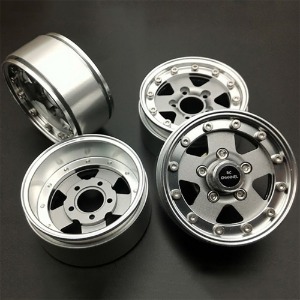 하비몬[#RCC-WA61900] [4개입] 1.9&quot; Beadlock Aluminum Wheel Set w/12mm Hex (Titanium Silver)[상품코드]RC CHANNEL