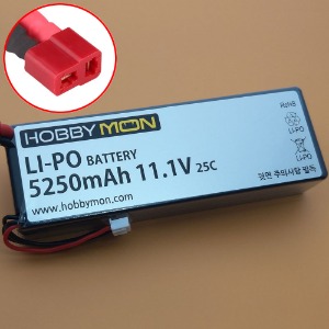 하비몬[BM0321-DEANS] (2셀 크기 3셀 리포 배터리｜하드케이스) 5250mAh 11.1V 3S 25C Hard Case LiPo Battery w/DEANS Connector (크기 139 x 47 x 25.5mm)[상품코드]HOBBYMON